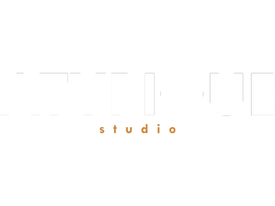 Logo ATYPIQUE STUDIO Blanc PNG